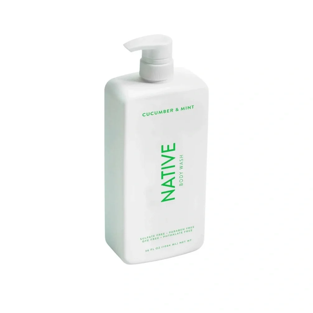NEW Native Body Wash, Cucumber & Mint - 36.00 fl oz with Pump Free Gift